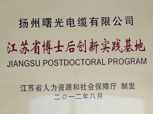 2012 Jiangsu post-doctorate innovative experiment base