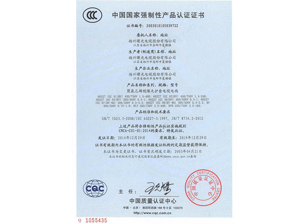 China Compulsory product certificate